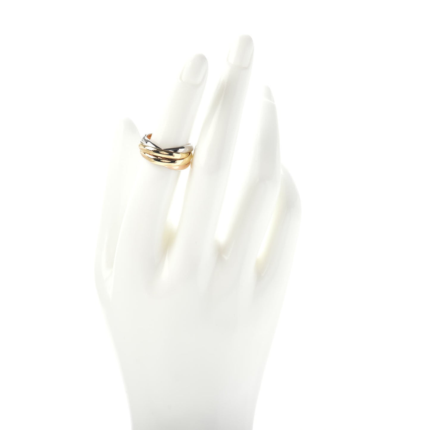 18K Pink Yellow White Gold Les Must De Trinity 5 Band Ring 51 5.75