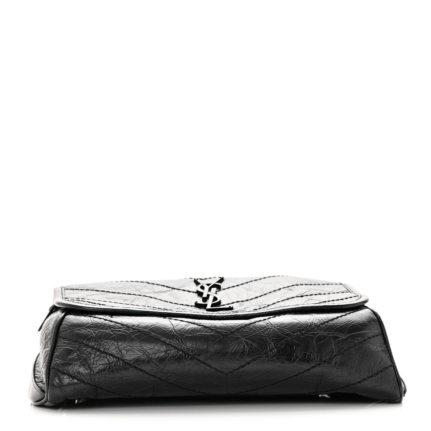 Saint Laurent Crinkled Calfskin Matelasse Monogram Niki Body Bag Black 4 of 11