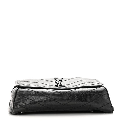 Saint Laurent Crinkled Calfskin Matelasse Monogram Niki Body Bag Black 4 of 11