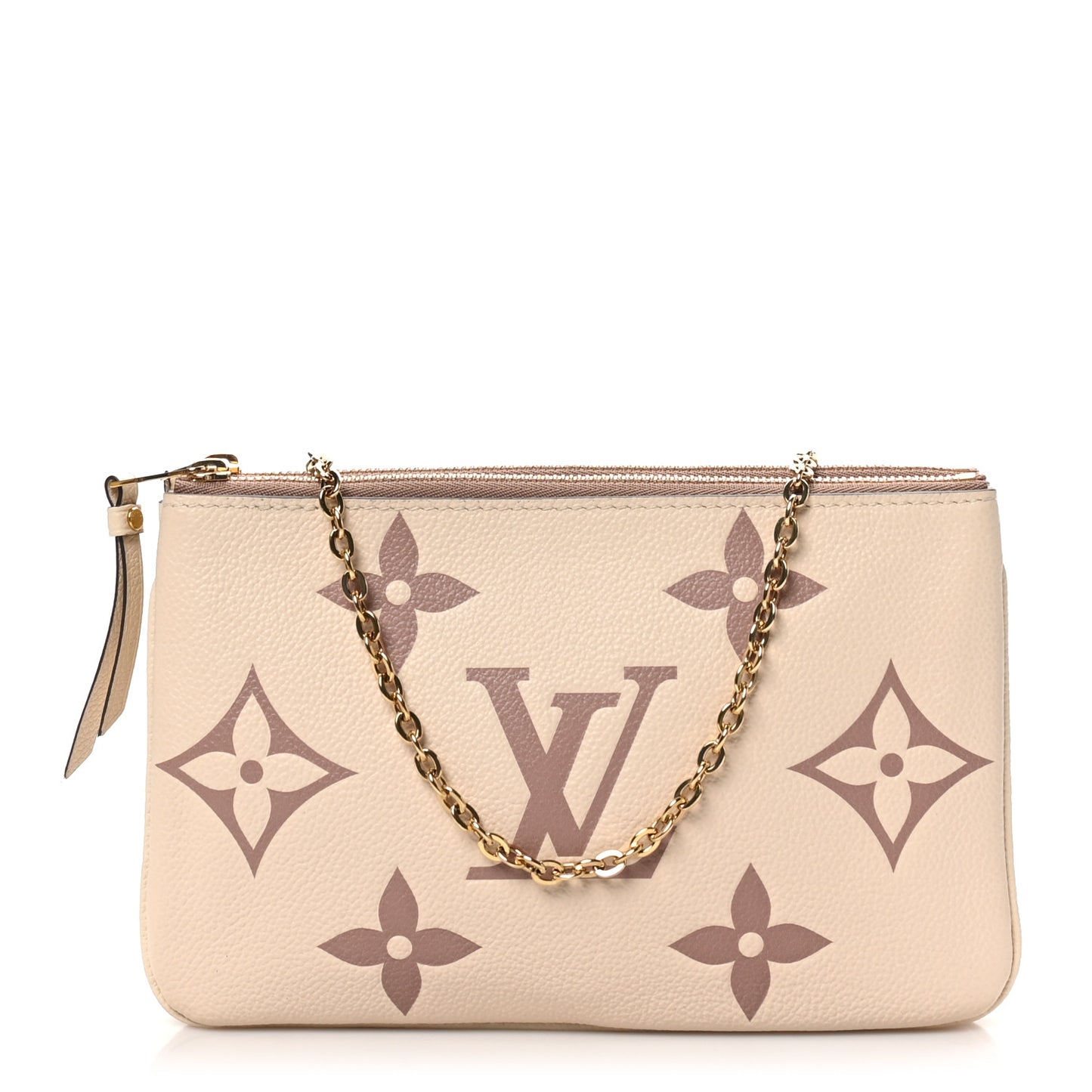 Empreinte Monogram Giant Double Zip Pochette Creme Bois de Rose