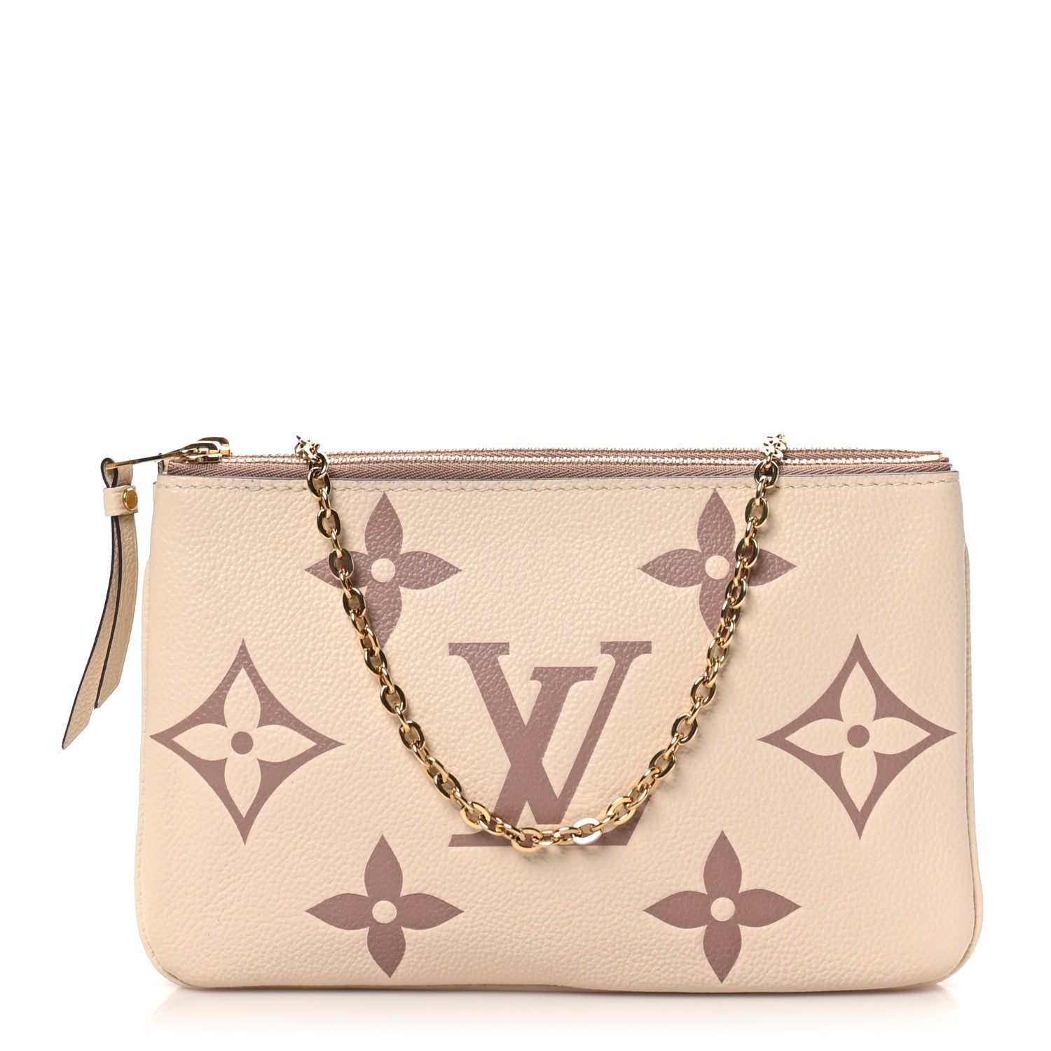 Louis Vuitton Empreinte Monogram Giant Double Zip Pochette Creme Bois de Rose 1 of 10