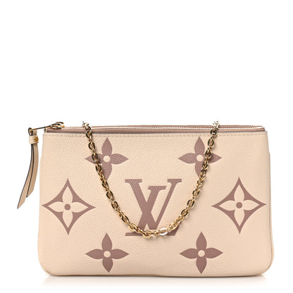 Louis Vuitton Empreinte Monogram Giant Double Zip Pochette Creme Bois de Rose 1 of 10