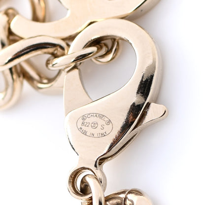 Chanel Enamel Metal CC Chain Bracelet Gold White 4 of 5