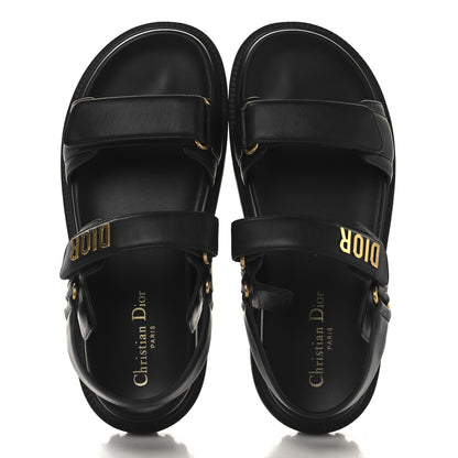 Christian Dior Lambskin Dioract 10mm Sandals 40 Black 2 of 9
