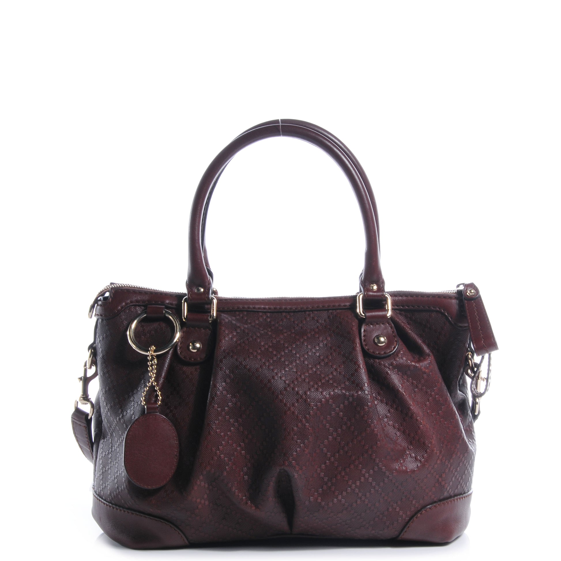 Gucci Leather Diamante Medium Unicef Sukey Top Handle Bag Chocolate 1 of 7