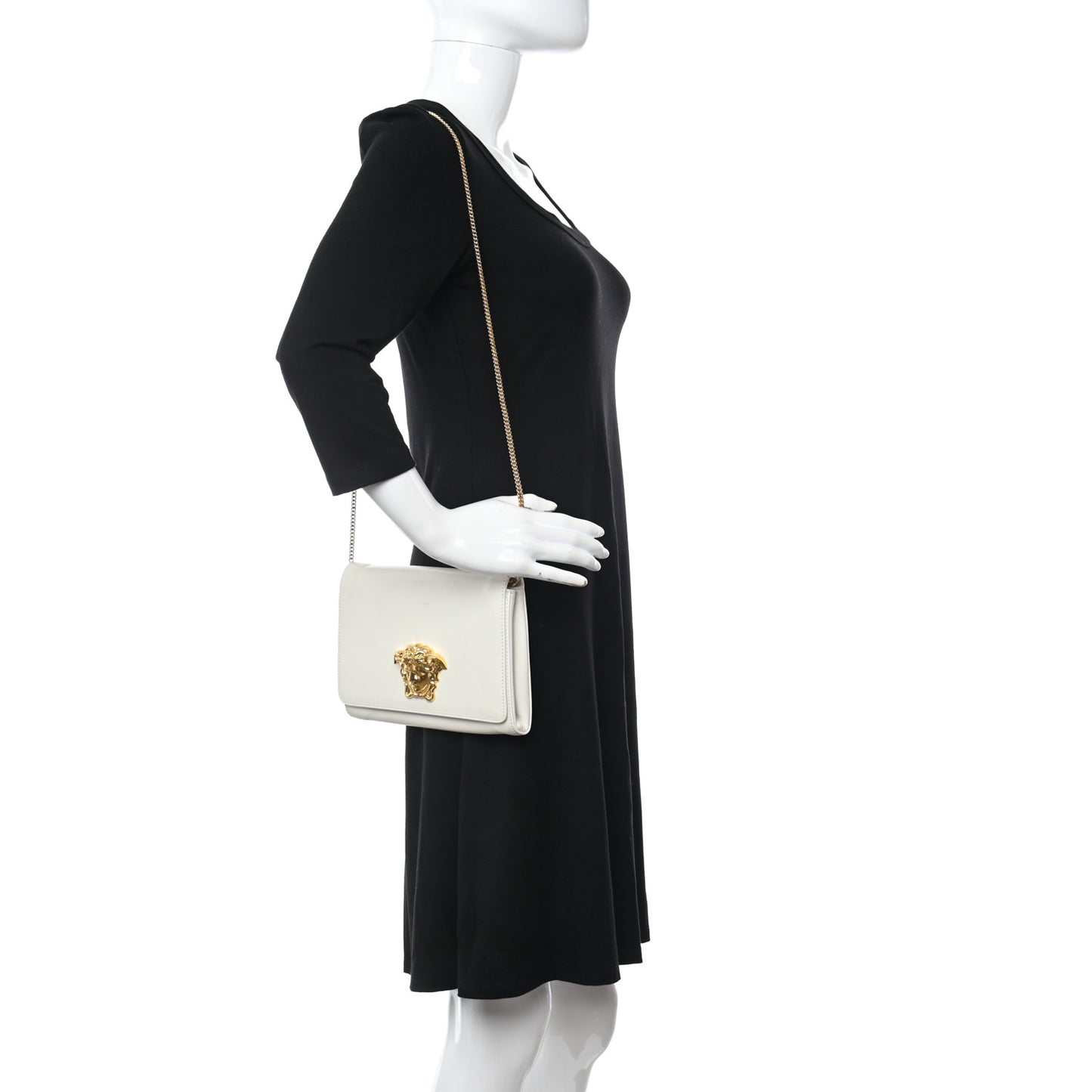 Vitello Palazzo Medusa Evening Clutch Bag White