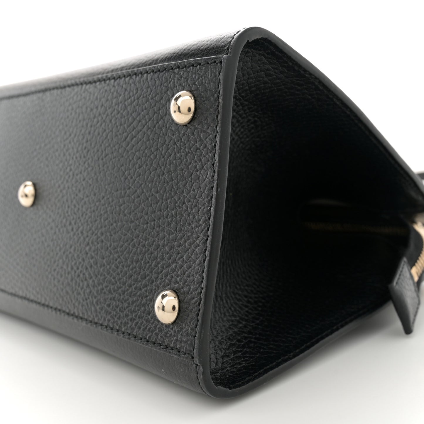 Dollar Calfskin Medium Soho Top Handle Satchel Black