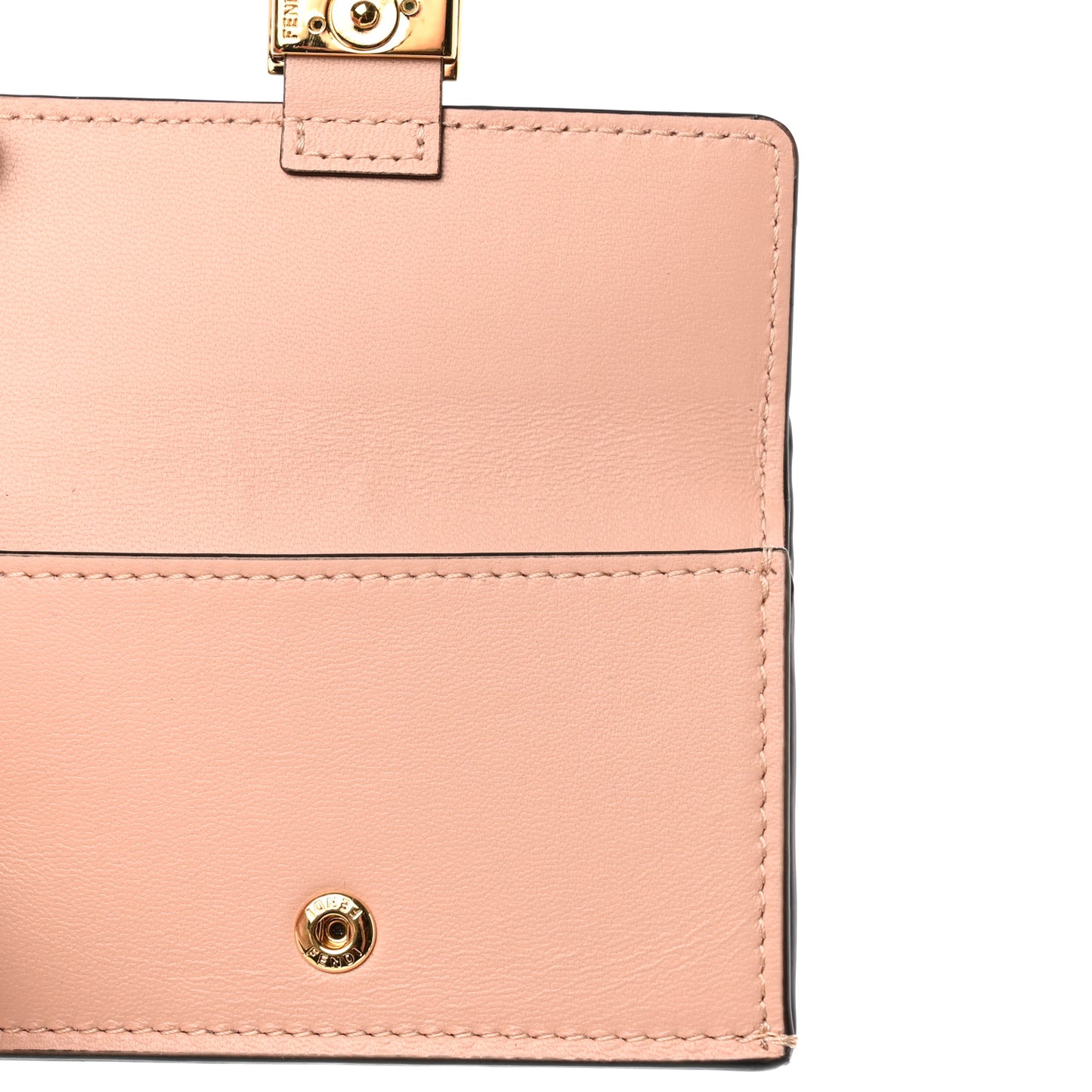Nappa Matisse FF Diagonal Embossed Fold Over Card Holder Wallet Baby Pink