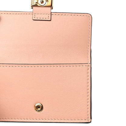 Fendi Nappa Matisse FF Diagonal Embossed Fold Over Card Holder Wallet Baby Pink 5 of 8