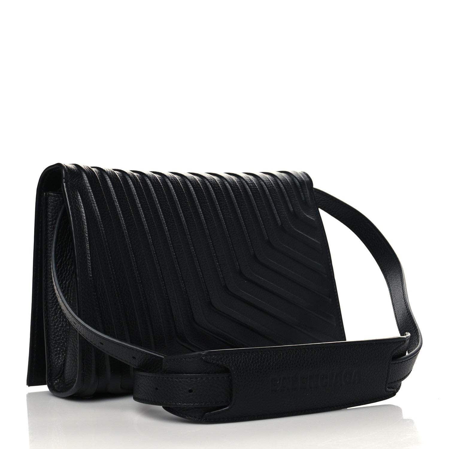 Balenciaga Grained Calfskin Car Flap Bag Black 2 of 8