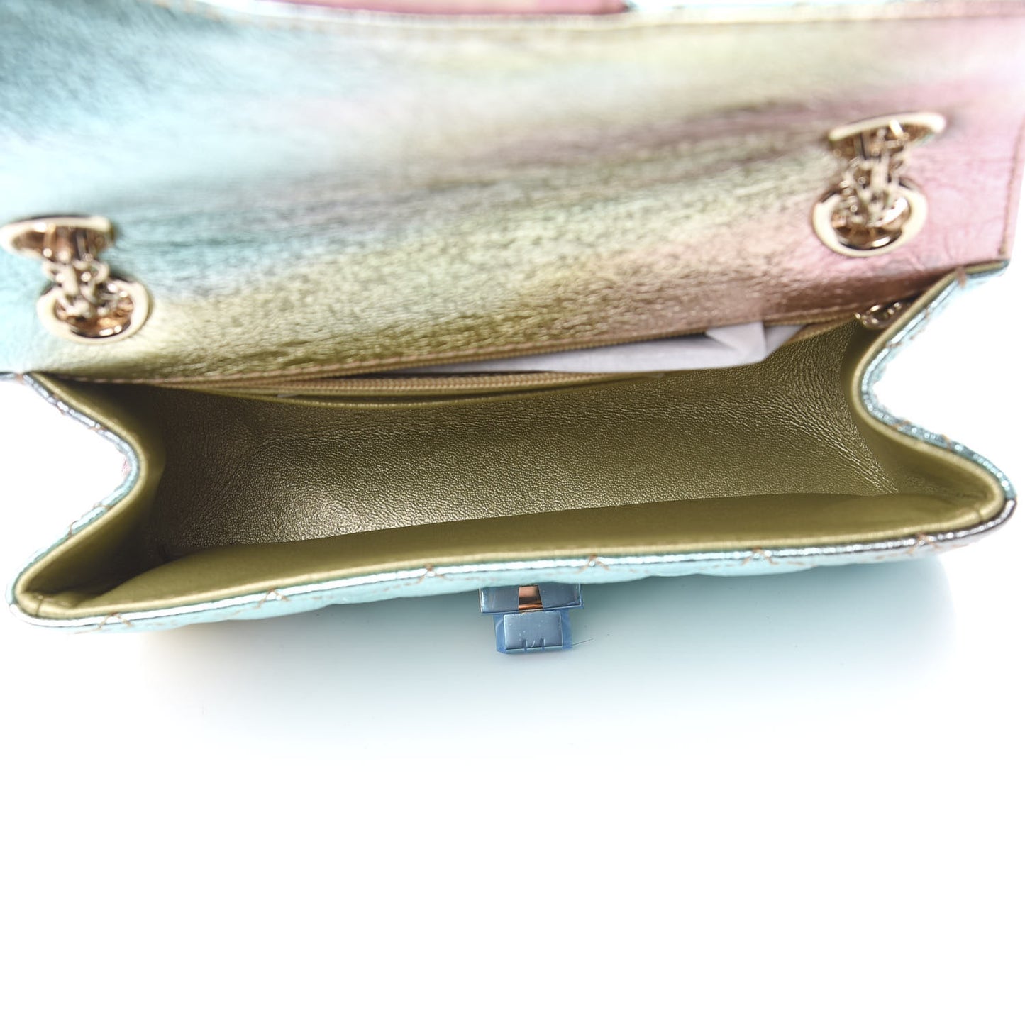 Metallic Goatskin Quilted Mini 2.55 Reissue Flap Multicolor
