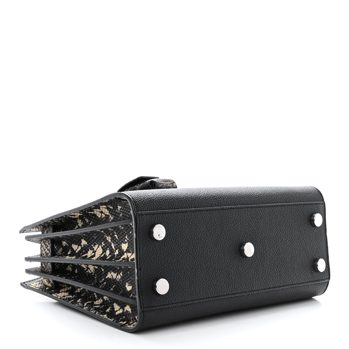 Grained Calfskin Python Embossed Nano Sac De Jour Black