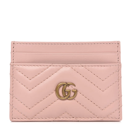 Gucci Calfskin Matelasse GG Marmont Card Holder Perfect Pink 1 of 6