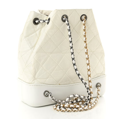 Chanel Aged Calfskin Quilted Small Gabrielle Backpack White 3 of 13