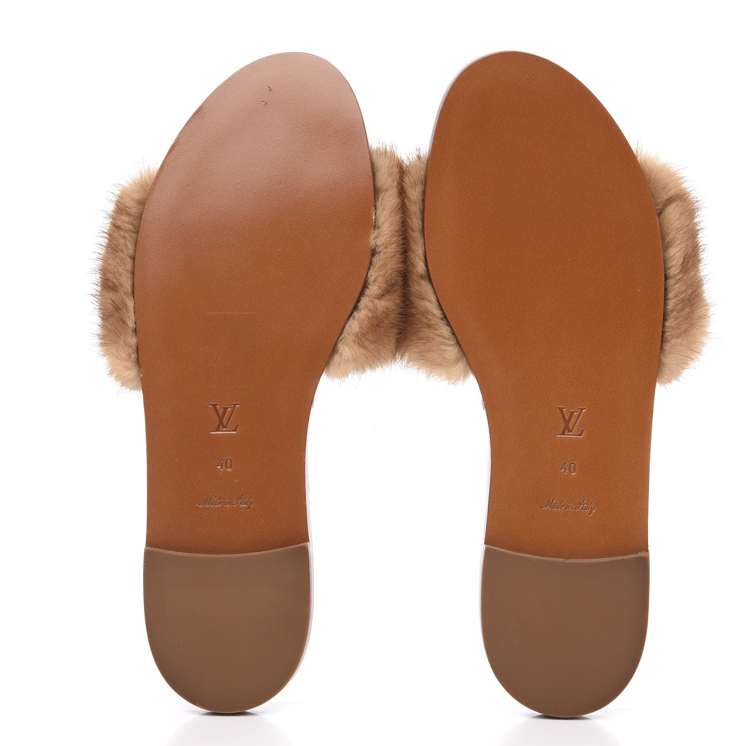 Louis Vuitton Mink Fur Lock It Flat Mule 40 Beige 6 of 7