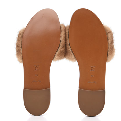 Louis Vuitton Mink Fur Lock It Flat Mule 40 Beige 6 of 7