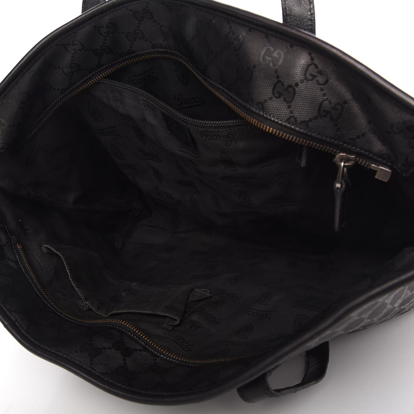Imprime Monogram Medium Zippered Shopping Tote Black
