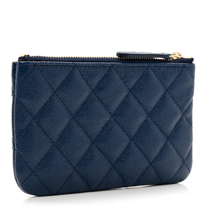 Chanel Caviar Quilted Small Cosmetic Case Navy Blue 3 of 7