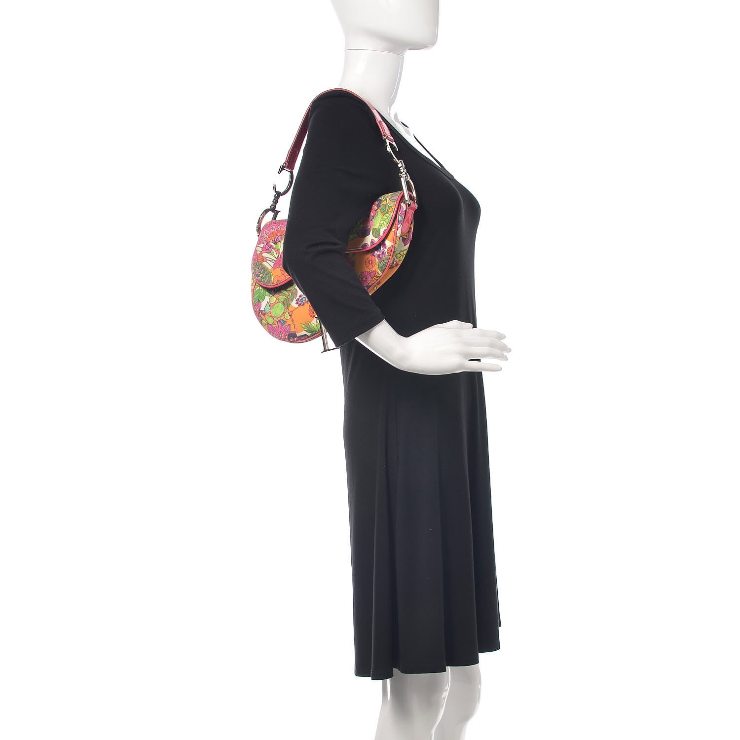 Christian Dior Canvas Floral Saddle Bag Multicolor 2 of 13