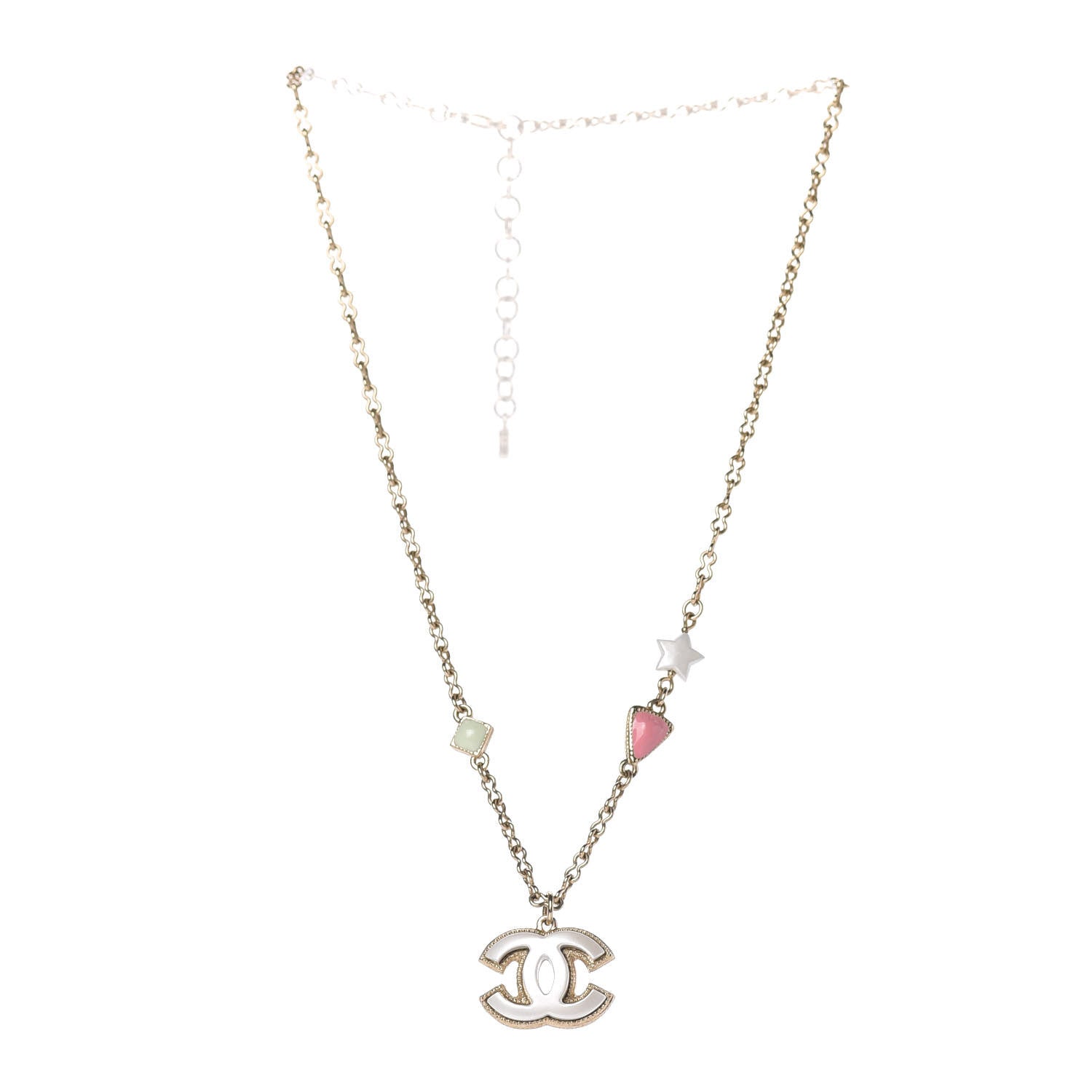 Chanel Resin CC Star CC Necklace Gold 3 of 7