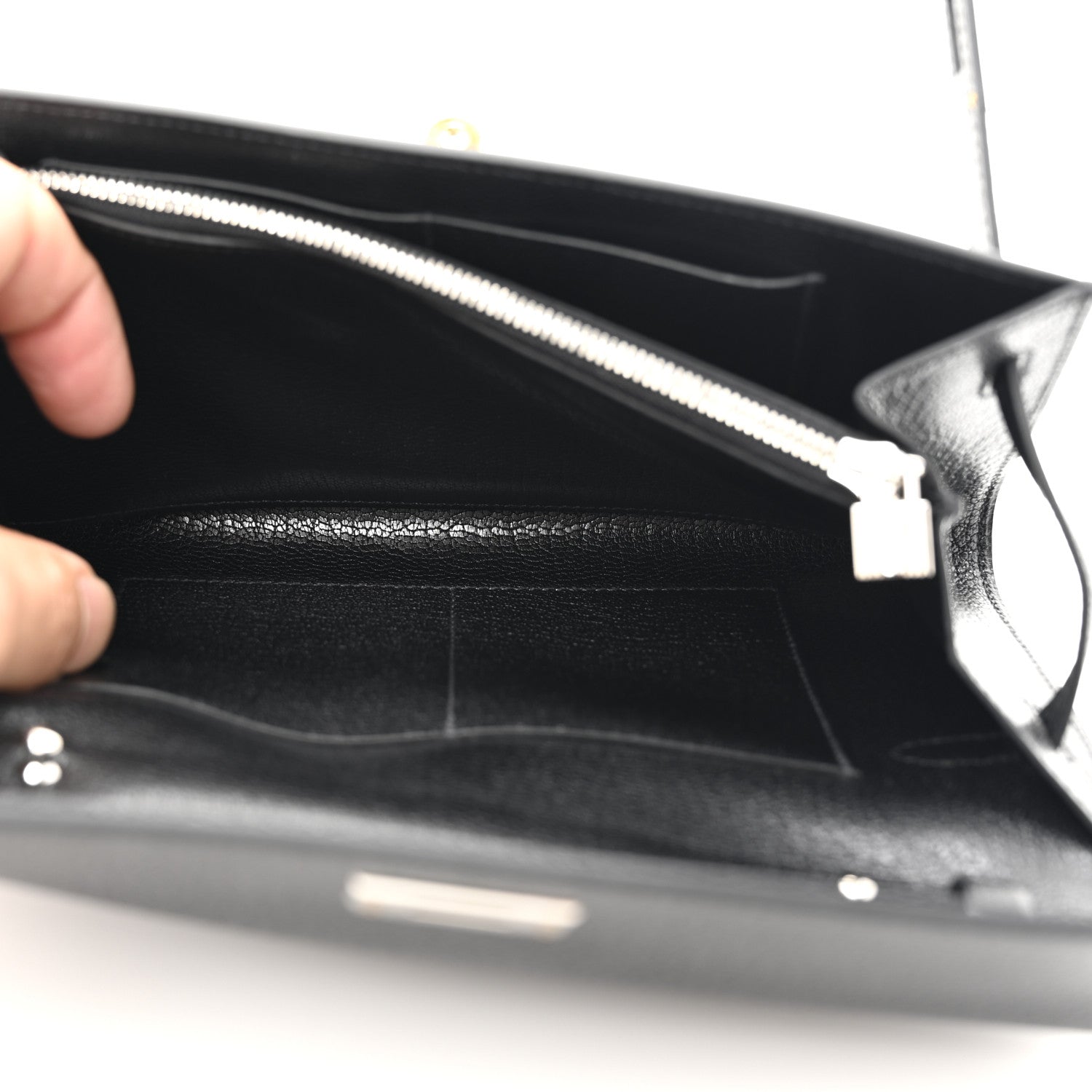 Hermes Chevre Chamkila Kelly Wallet To Go Black 8 of 22