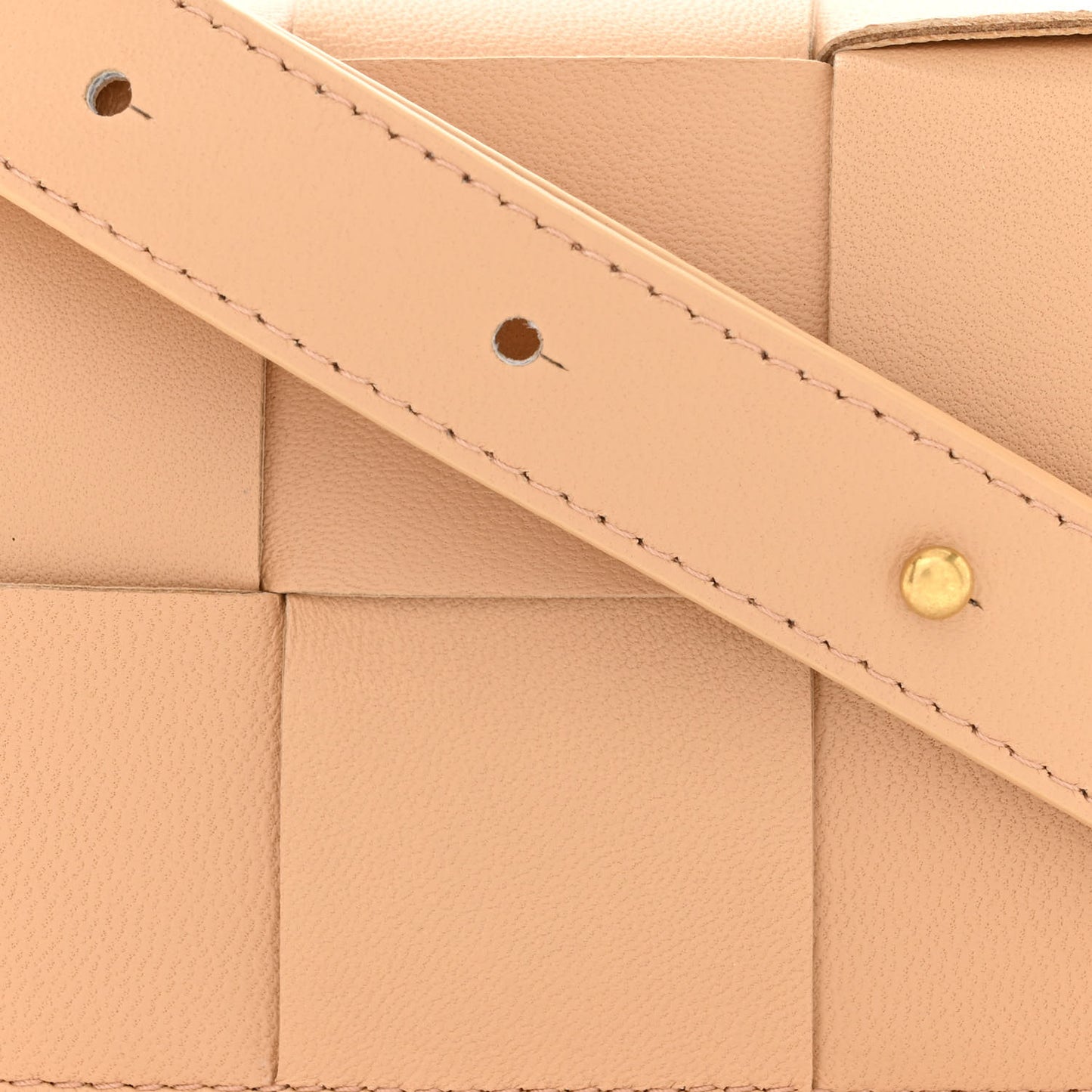 Lambskin Maxi Intreccio Candy Cassette Crossbody Bag Almond