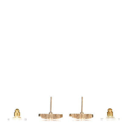 Chanel Crystal CC Crown Earrings Gold 3 of 5