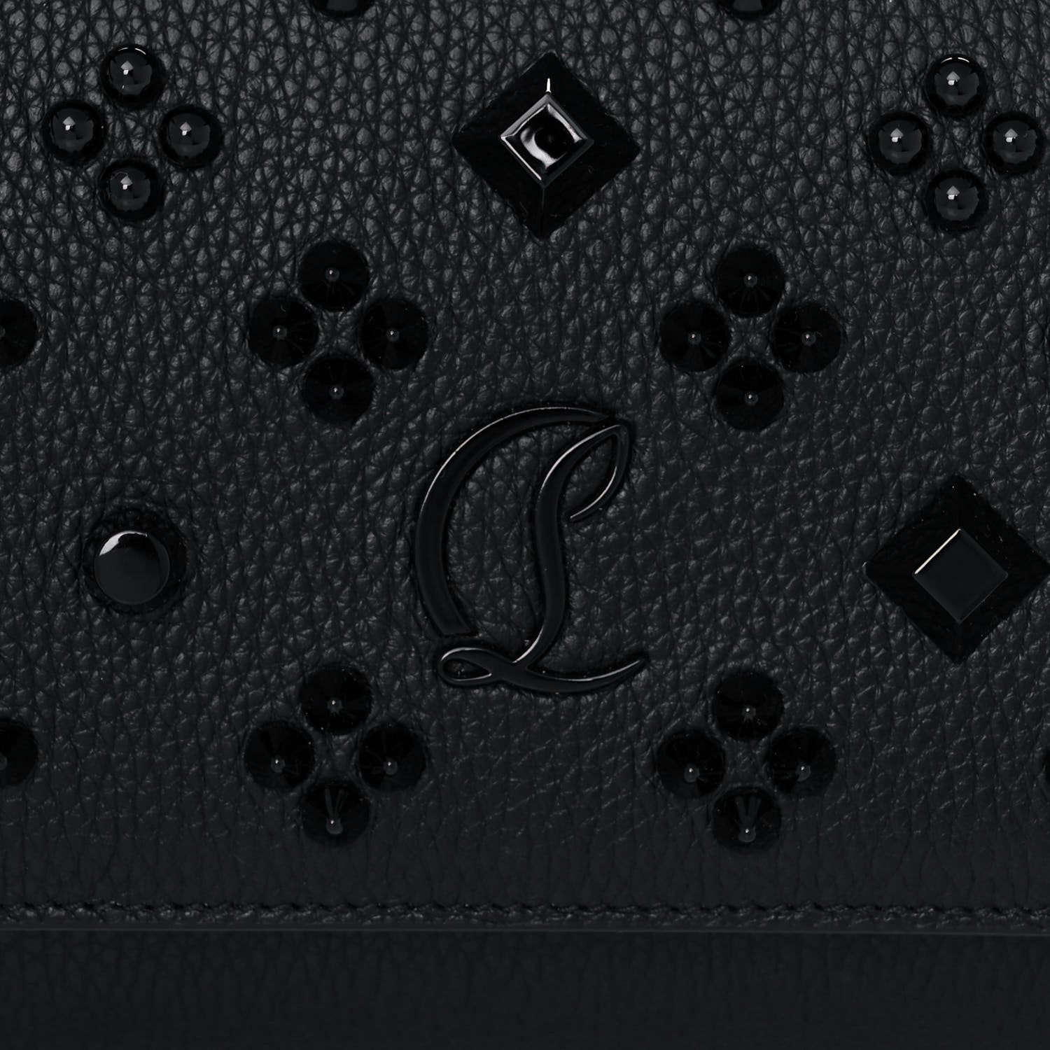 Christian Louboutin Calfskin Spikes Loubinthesky Paloma Clutch Black 9 of 13