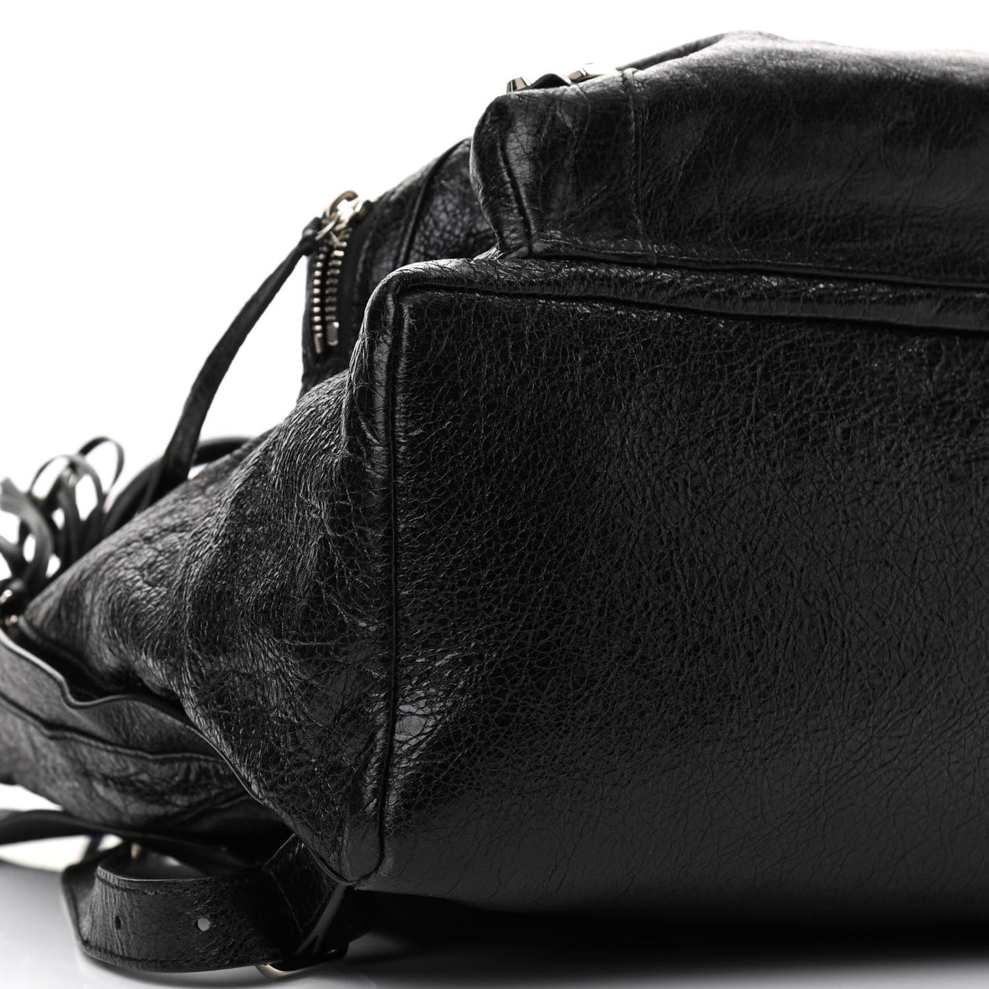 Agneau Classic Silver Hardware Backpack Black