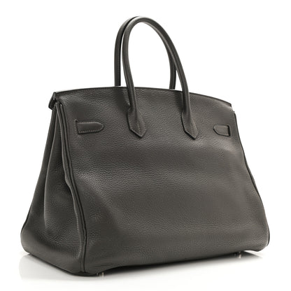 Hermes Taurillon Clemence Birkin 35 Etain 3 of 11