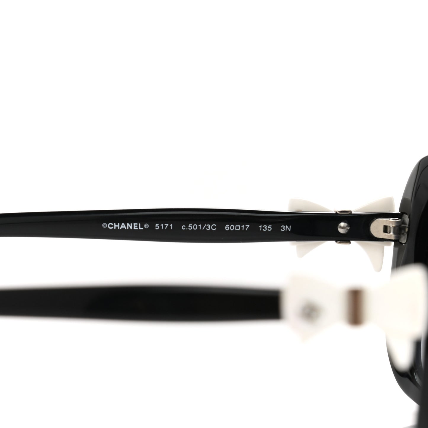 Acetate CC Bow Sunglasses 5171 Black White
