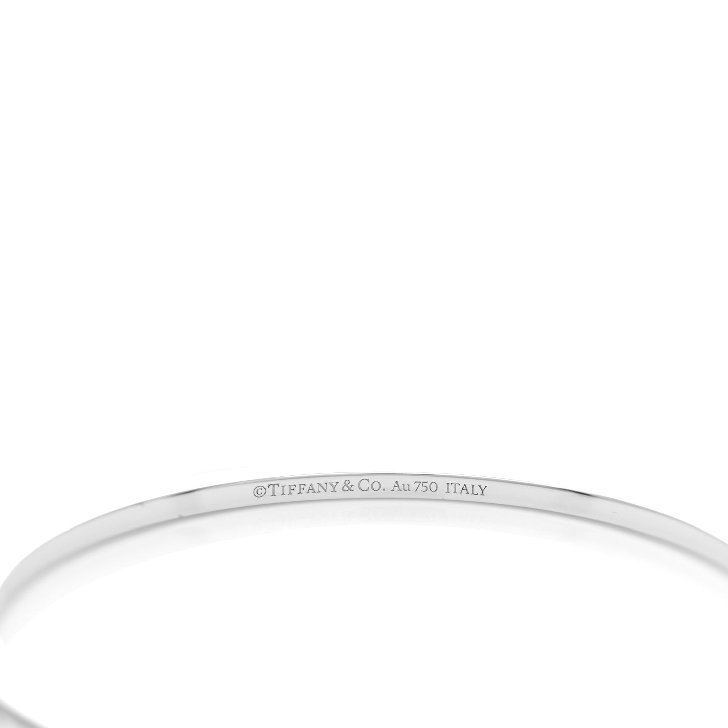 18K White Gold Diamond T Hinged Wire Bangle Bracelet