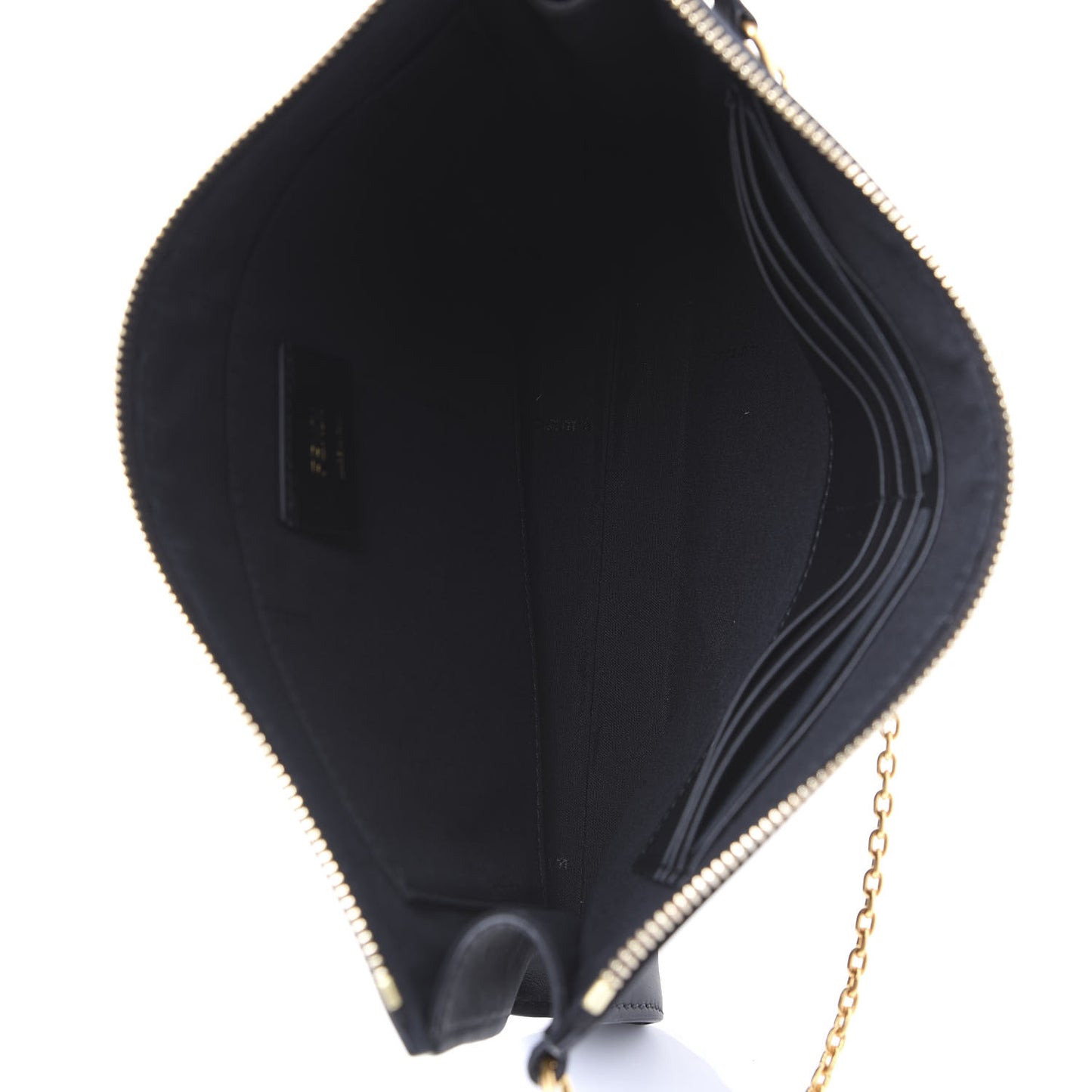 Vitello Grace Studded Karligraphy Pouch Black