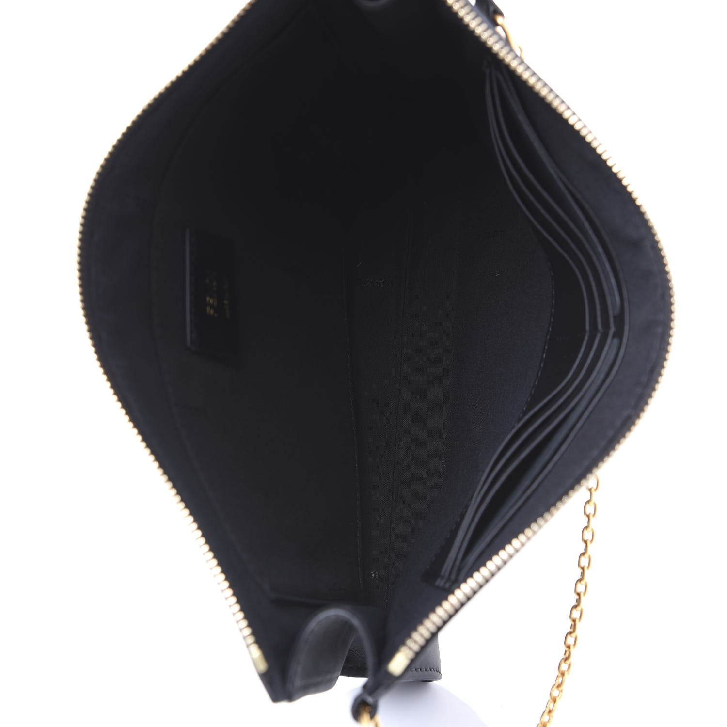 Fendi Vitello Grace Studded Karligraphy Pouch Black 4 of 9