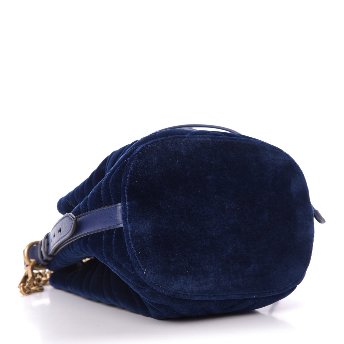 Velvet Matelasse GG Marmont Bucket Bag Cobalt Blue