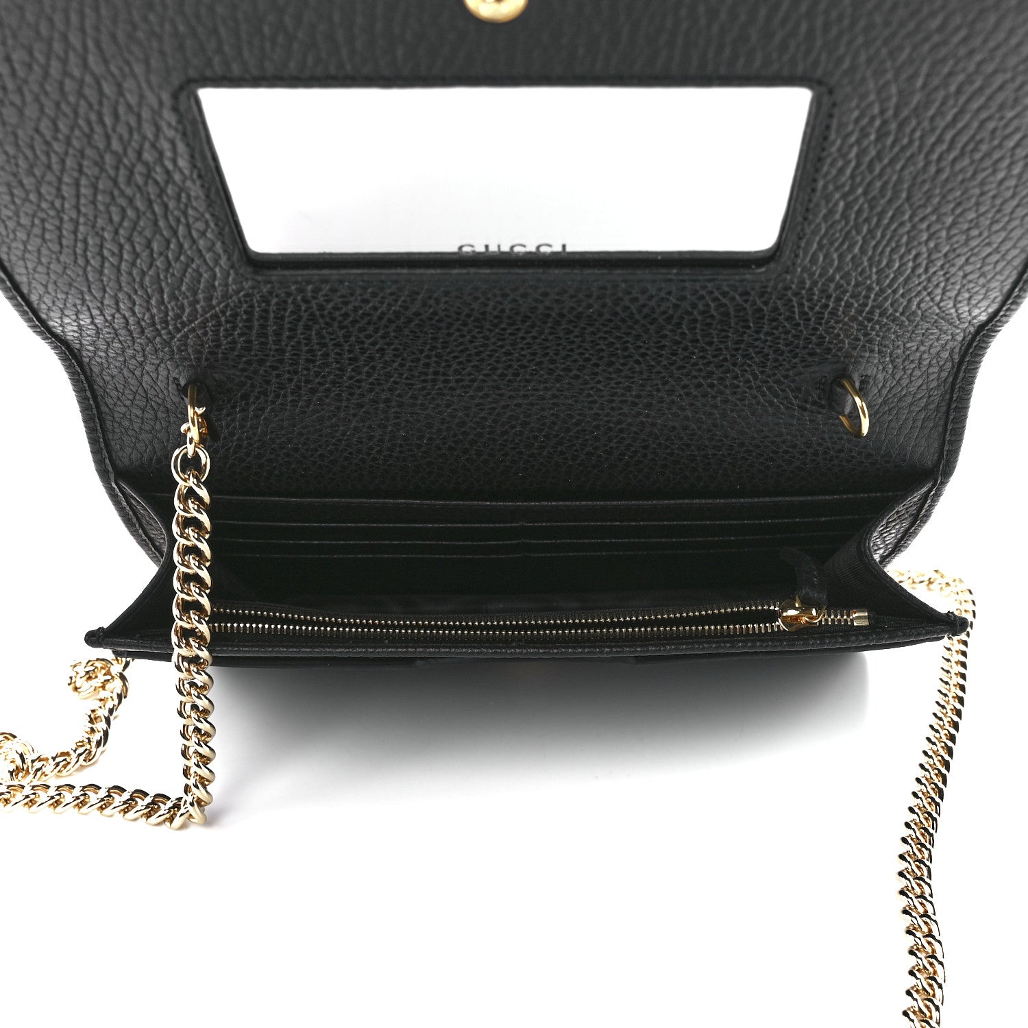 Gucci Calfskin Mini GG Marmont Chain Wallet Black 5 of 11