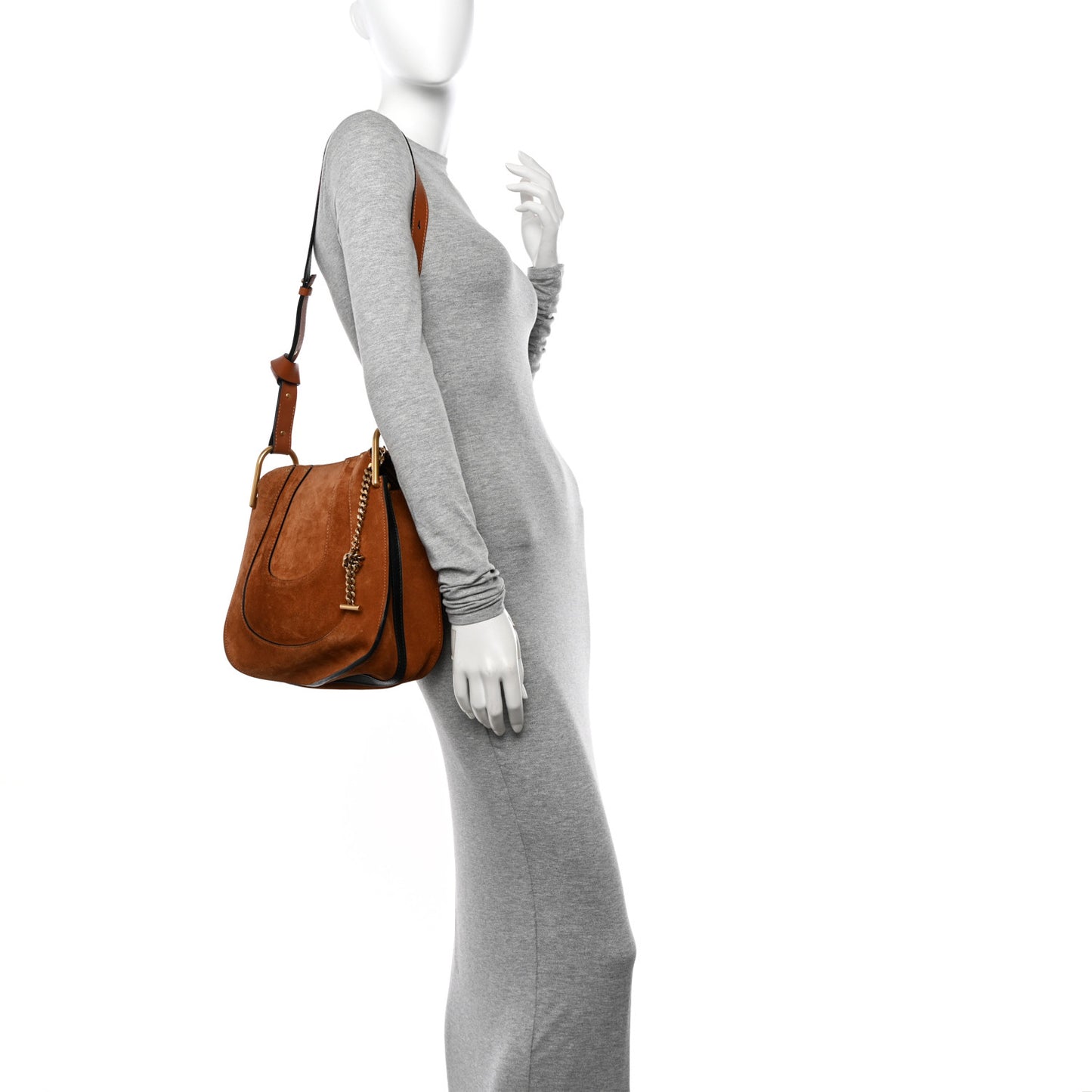 Suede Small Hayley Hobo Caramel