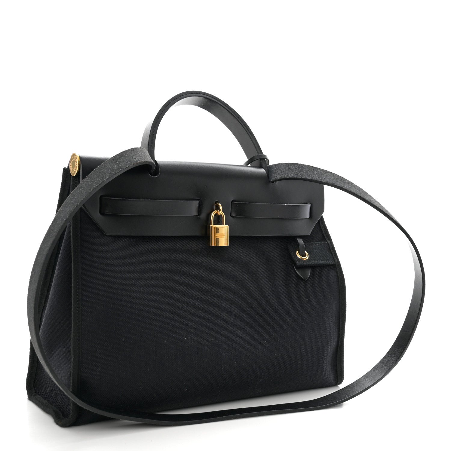 Hermes Military Toile Vache Hunter Herbag Zip PM 31 Black 4 of 10