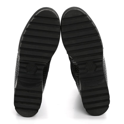 Louis Vuitton Suede Calfskin Crocodile Embossed Patent Monogram Laureate Platform Desert Boots 39 Black 6 of 10