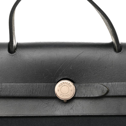 Hermes Toile Vache Calfskin Herbag 30 PM Backpack Black 19 of 20