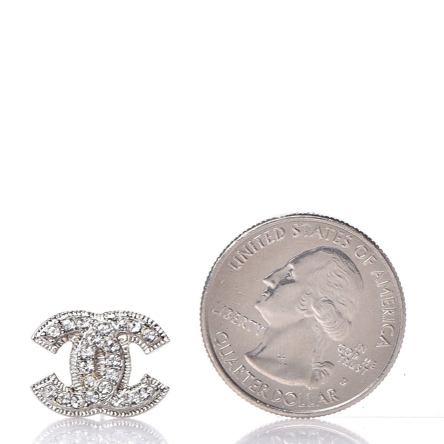 Crystal CC Earrings Silver