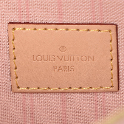 Louis Vuitton Damier Azur Neverfull MM GM Pochette Rose Ballerine 6 of 9