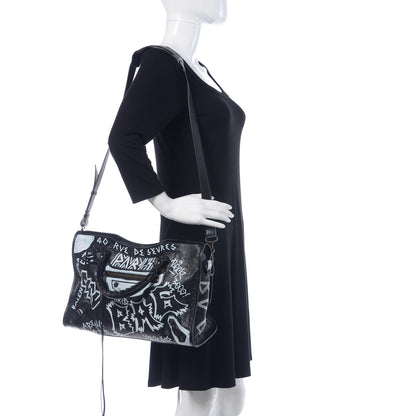 Balenciaga Agneau Arena Graffiti All Over Classic Hardware City Black White 3 of 11