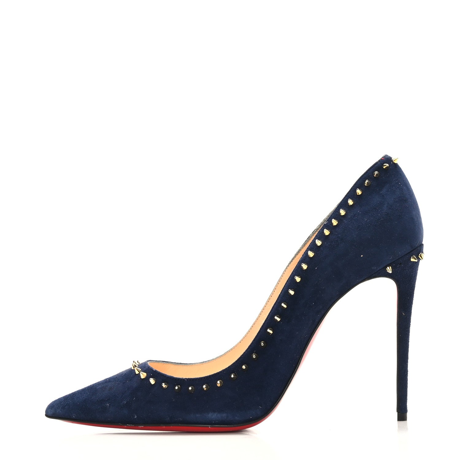 Christian Louboutin Veau Velours Anjalina 100 Pumps 38.5 Nuit 1 of 7