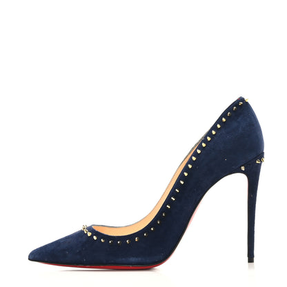 Christian Louboutin Veau Velours Anjalina 100 Pumps 38.5 Nuit 1 of 7
