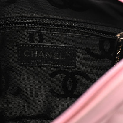 Chanel Calfskin Quilted Cambon Pochette Pink Black 7 of 10