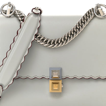 Fendi Vitello Liberty Scalloped Studded Small Kan I Shoulder Bag Grigio Perla 8 of 10