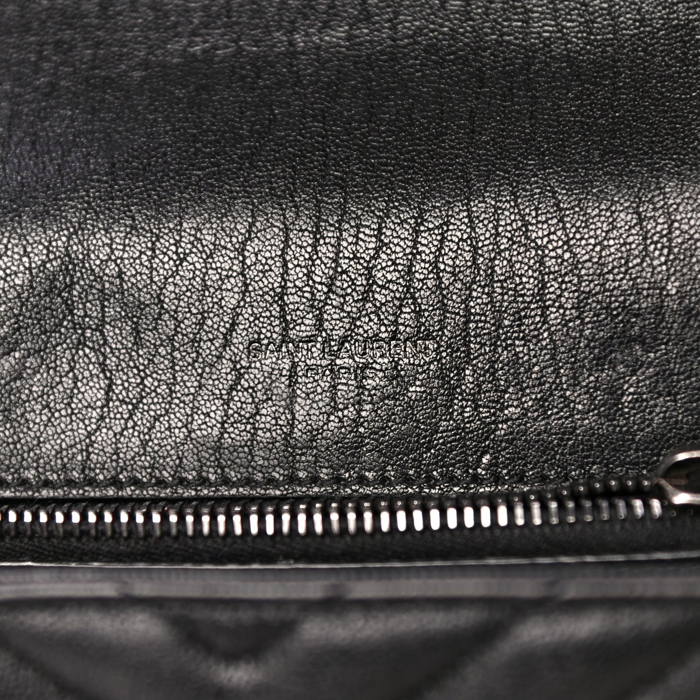 Sheepskin Matelasse Chevron Monogram Medium College Bag Black