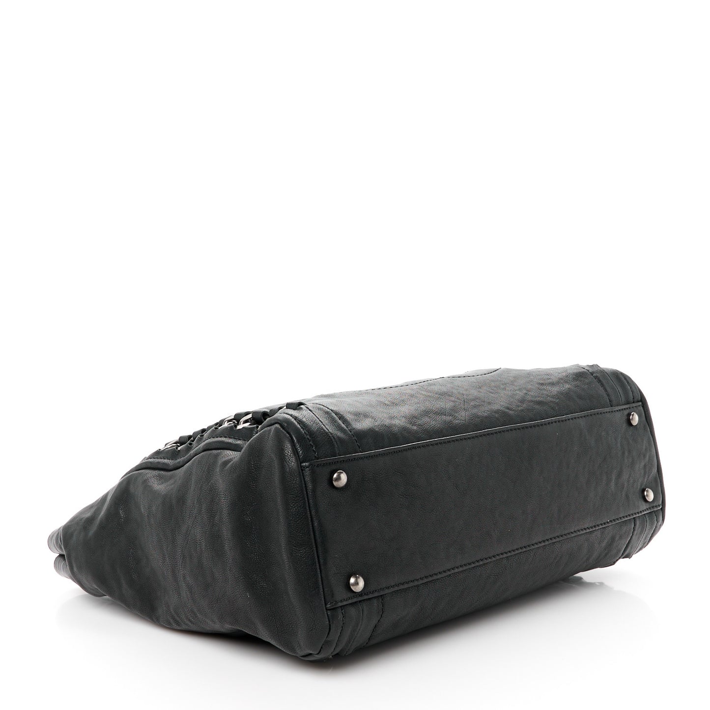 Glazed Caviar Modern Chain Tote Black