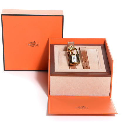 Hermes Stainless Steel Barenia 20mm Kelly Cadena Double Tour Quartz Watch Fauve 5 of 11
